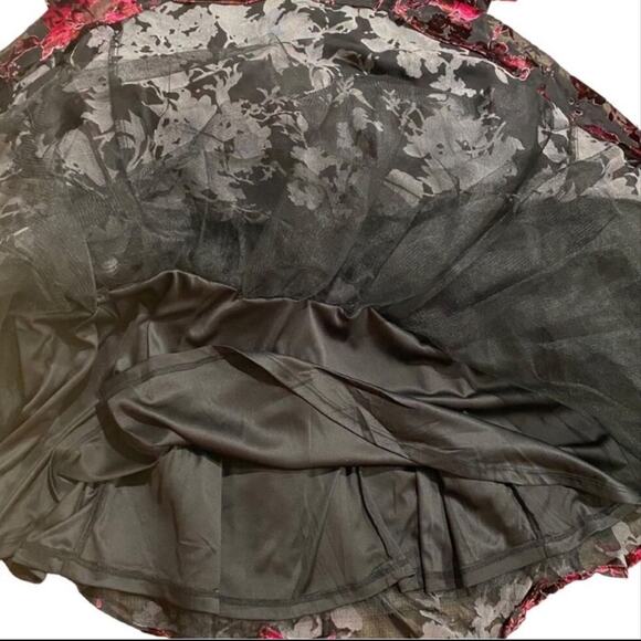 Torrid 16 Dress Retro Cocktail Plus Semi Formal Velvet Burnout Babydoll Dress - Picture 14 of 17